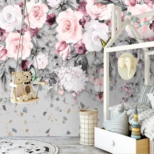 Custom 3D Photo Wallpaper Hand Painted Peony Flowers Wall Mural Living Room Bedroom Background Home Decor Non-woven Wall Paper