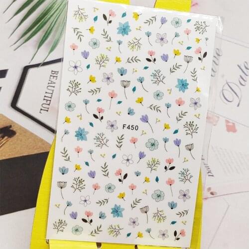 3D Nail Sticker Decals Flowers Bud Branch Design Nail Art Decorations Stickers Sliders Manicure Accessories Nails Decoraciones