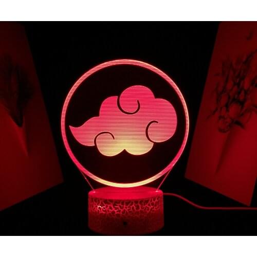 Fire Cloud Logo Anime 3D LED Night Light Manga Acrylic Table Lamp for Child Birthday Gift Nightlight Bedroom Decoration Light