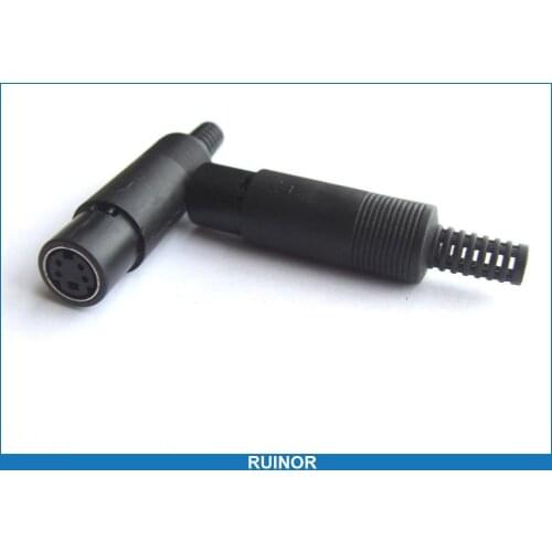 5pcs 4 Pin Mini DIN Female Jack Plug Connector with Plastic Handle Soldering DIY