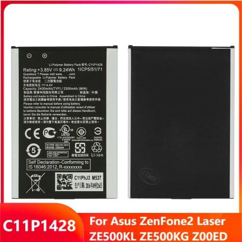 Original Replacement Phone Battery C11P1428 For Asus ZenFone2 Laser ZE500KL ZE500KG Z00ED Genuine Rechargable Batteries 2400mAh