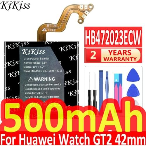 Original KiKiss Replacement Battery HB472023ECW for Huawei Watch GT2 GT 2 WatchGT2 42mm Rechargeable Battery 500mAh