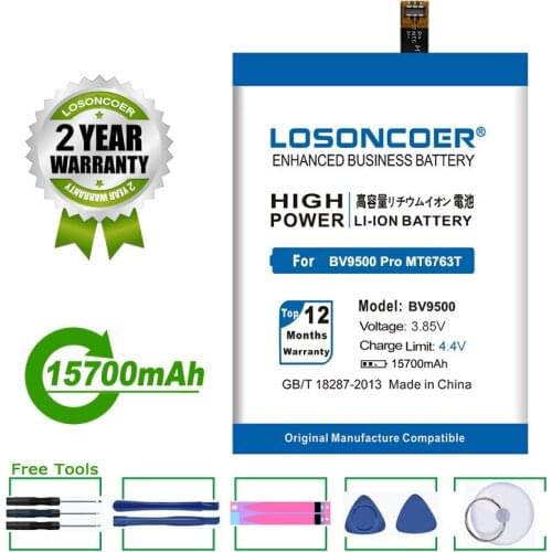 LOSONCOER Battery BV9500 15700mAh For Blackview BV9500 Pro BV9500 Plus MT6763T 536380