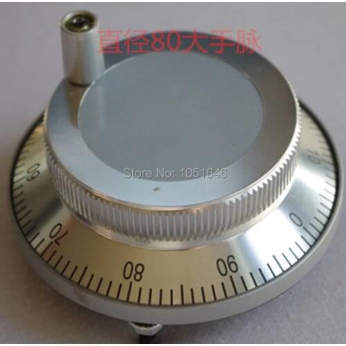 Free shipping Diameter 80mm 5V 4Terminal CNC pulser hand wheel handle kit Manual Pulse Generator for CNC machine, rotary encoder