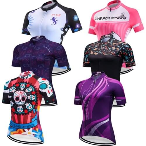 Free Shipping Fashion Cycling Jersey Women Summer Short Sleeve Bike T Shirt Mallot Bicycle Clothing Female Clothes MTB Blouses