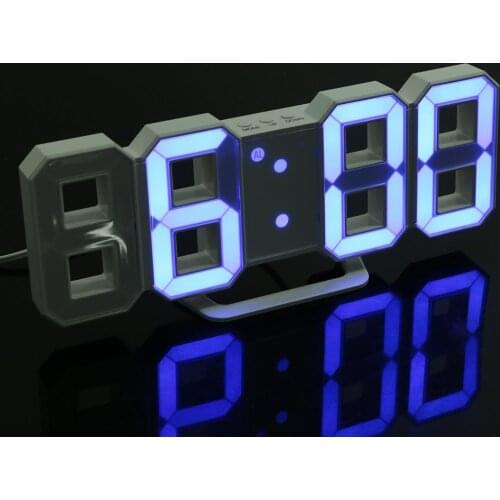 Digital Electronic Desktop Clock LED Clock Switchable 12/24 Hours Display Alarm Clock and Snooze Display Multiple Colors Clock