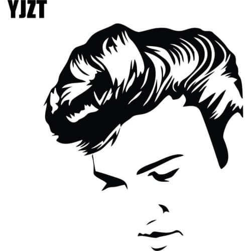 YJZT 11.9CM*13.5CM ELVIS PRESLEY VINYL DECAL CAR STICKER Black/Silver C3-0017