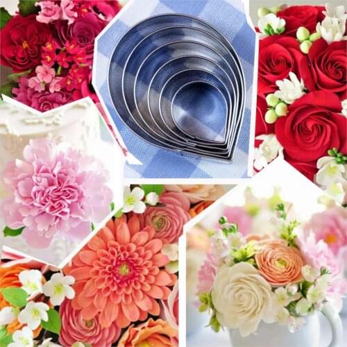 Stainless steel large droplets mold,large roses flower-cutting die,cake decorating tools,6pcs/lot