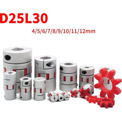 1PCS Flexible plum clamp coupler D25L30 Aperture 4-14mm shaft size CNC Jaw shaft