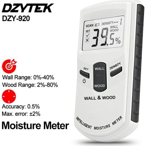 DZYTEK Digital Inductive Wall And Wood Moisture Meter Inductive Hygrometer Digital Humidity Tester Damp Detector Measuring Tools