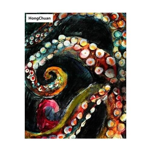 Octopus cartoon mural 5D DIY round/square diamond painting embroidery mosaic cross stitch home decoration new year gift