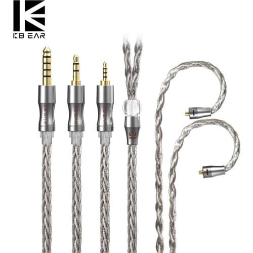 KBEAR Wide 8 Core Graphene Single Crystal Copper Plated with Silver Cable with MMCX/2PIN Connector Use for BLON BL03 KBEAR KB04