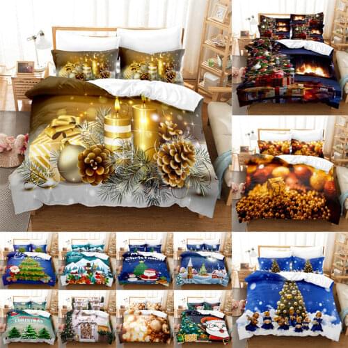 Christmas Bedding Set Duvet Cover Quilt Comforter Pillow Case Bed Linens 3D Queen King Double Full Twin Single 3PCS 2PCS Bedroom