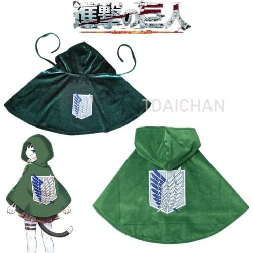 Anime Attack on Titan Cosplay Costume Pet Supplies Shingeki No Kyojin Survey Corps Cloak Cape for Pet Dog Cat Photography Props