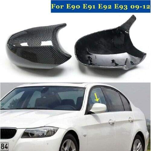 Real Carbon Fiber Side Mirror Cover Caps Fit For BMW 3 Series E90 E91 E92 E93 E81 E82 E87 E88 Pre-LCI / LCI Replacement Cover