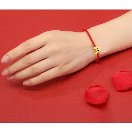 La Monada S925 Sterling Silver Chinese Zodiac Charm Classic Red Rope Bead Bracelets Red Thread Line String Bracelets For Women