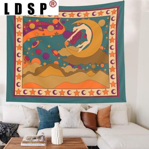 LDSP Hippie Moon Abstract Tapestry Wall Hanging Covering Rugs Background Cloth Beach Mat Blanket Art Bedroom Dorm Home Decor