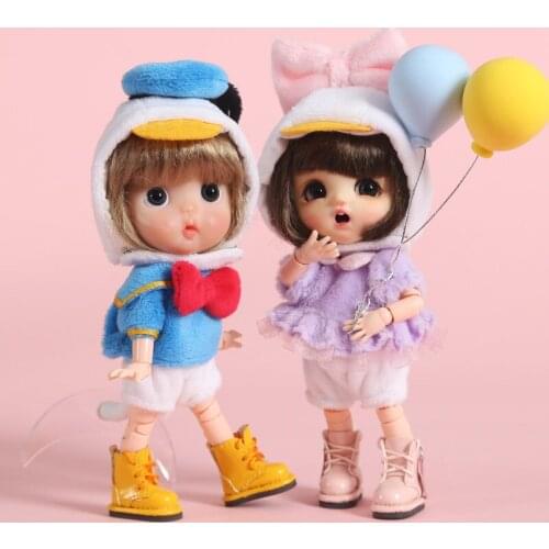 M0051 children handmade toy 1/12 ob11 Doll blyth BJD/SD doll Accessories GSC cute animal clothes with hat 3pcs/set