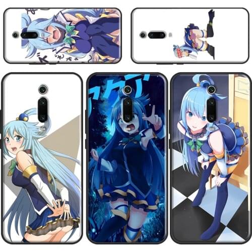 Cute aqua konosuba anime girl For Xiaomi Mi 11 Lite Case For Xiaomi Mi 11 Ultra 9 10 Lite 10T Pro POCO F3 M3 X3 Pro Case