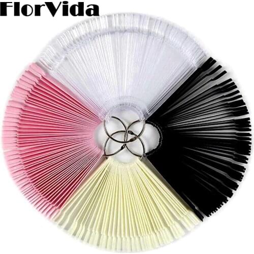 50pcs Kit Nail Art Color Cards For Manicure Gel Polish Display False Nails Tips Transparent Showing Shelf White Detachable Tools