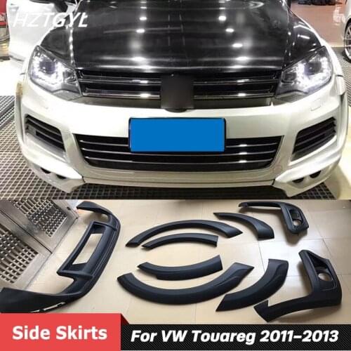 Unpainted FRP Material Front Bumper Lip Rear Diffuser Fender Flares Car Body Kit For VW Touareg Facelift Wide Style 2011-2013