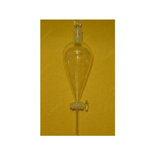 24/40,500ml,Glass Pyriform Separatory Funnel,Pear Shape,Glass Stopcock,drop Tube