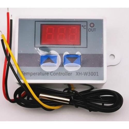 DC 12V 24V AC 110V-220V Digital LED Temperature Controller 10A Cooling Heating Thermostat Control Switch With NTC Sensor W3001