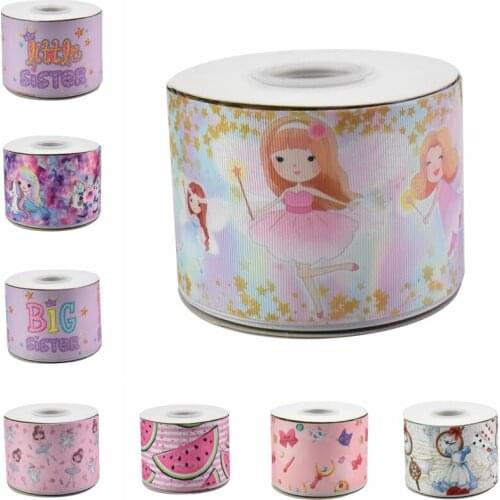 22MM 25MM 38MM 50MM 75mm Printed Pattern on Grosgrain Ribbon for diy ribbon