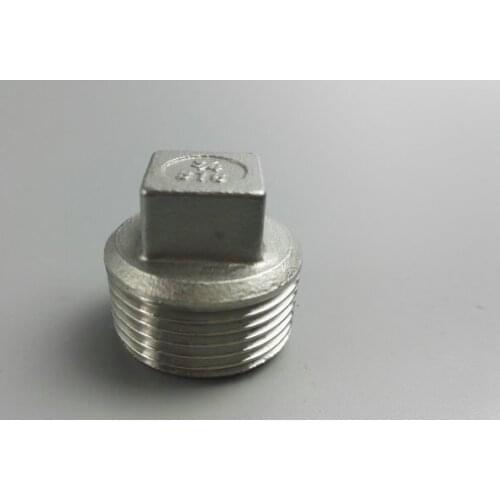 Brand New 1/2" Malleable Square Head Plug Threaded Pipe Fittings Male Stainless Steel SS304 New High Quality