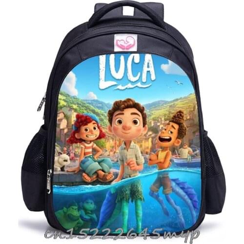 16 inch Backpack New movie Luca Print Teenager Boys Girls Backpack School Bags Kids Backpacks for Boys Children Mochila Escolar