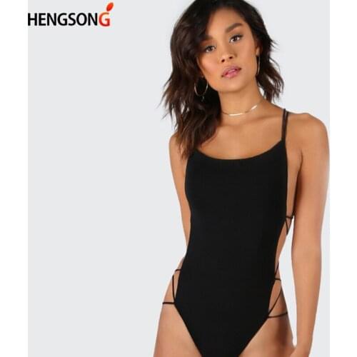 Sexy Bandage Bodysuit For Women 2021 Sleeveless Summer Beach Rompers One Piece Swimsuit Backless Swimwear Slim Bathing Suits