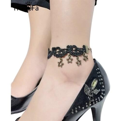 YiYaoFa Vintage Summer Beach Jewelry Tassel Lace Anklets for Women Accessories Handmade Gothic Jewelry Lady Foot Jewelry LA-22