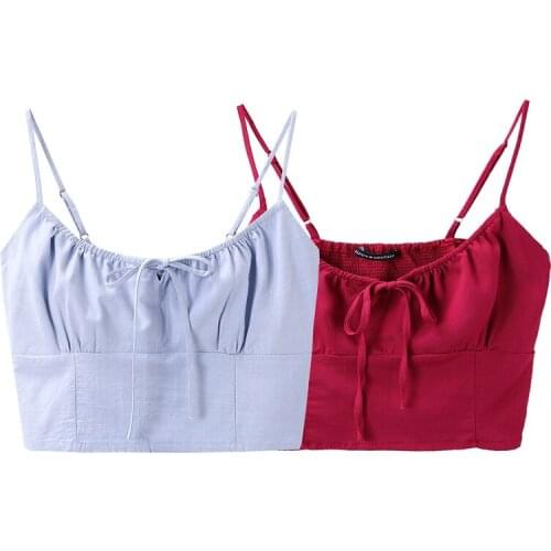 Sweet Women Square Collar Bow Lace Sling 2021 Summer Fashion Ladies High Street Sexy Sling Female Solid Color Short Sling Top