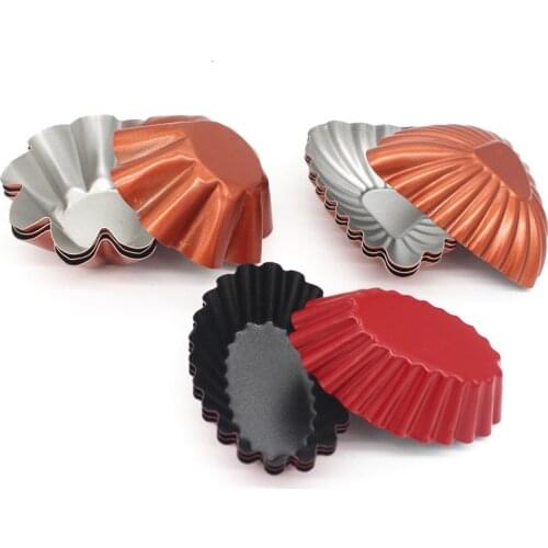 Goldbaking Carbon Steel Cupcake Mold Nonstick Egg Tart Molds Muffin Pie Pans Tartlet Tins Nonstick Tart Pan Tartlettes Set of 12