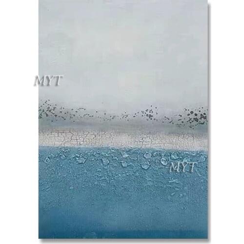 100% Hand-painted Blue Design Oil Painting Modern Wall Art Home Decoration Pieces Canvas Picture Artwork For Living Room Decor