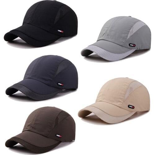 2020 Outdoor baseball Cap MenS Wild Hat Sports Quick-Drying Mesh Trucker Kappe Golf Cappe Simple Solid Color Sport Black Hat