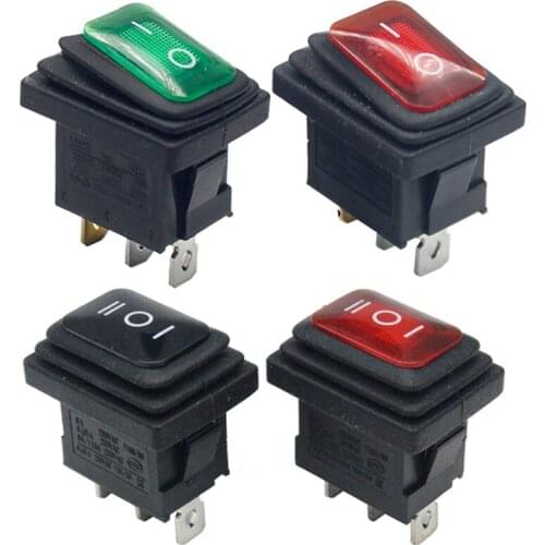 3 Pin Second Gear 21*15mm Waterproof Switch with Led Rocker Switch