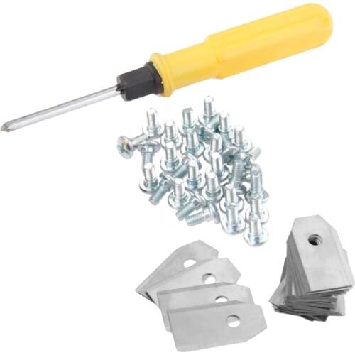 30Pcs 0.6mm Stainless Steel Lawnmower Blades with Screwdriver for Mower Robot Husqvarna Automower Gardena R40Li R45Li R70Li R180