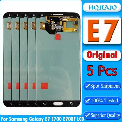 5pcs Original Display LCD For Samsung Galaxy E7 E700 E700F E7000 E7009 LCD Display Touch Screen Digitizer Assembly Replacement
