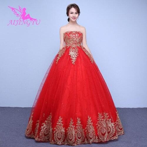 AIJINGYU 2021 sexy Customized new hot selling cheap ball gown lace up back formal bride dresses wedding dress WK105