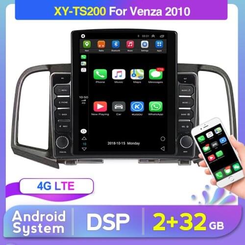 2G+32G 4G LET Android Tesla 9.7inch Screen Car Radio for Toyota Venza 2008-2015 Player Multimedia GPS Touch 2.5D Screen BT DVD