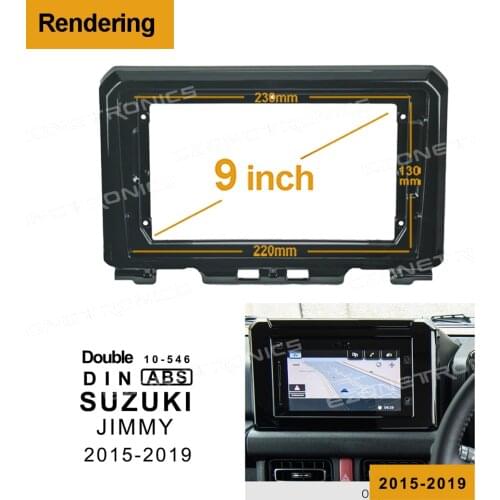 1din2Din Car DVD Frame Audio Fitting Adaptor Dash Trim Kits Facia Panel 9inch For Suzuki JIMMY 2015-2019 Double din Radio Player