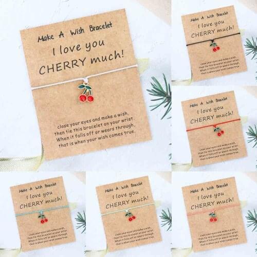 I Love You Cherry Much Bracelet Cute Cherry Charm Make A Bracelet Lovely Jewelry for Women Men Friendship Birthday Gift
