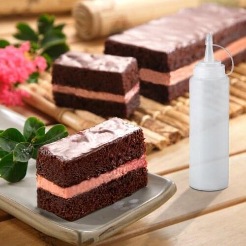 Ketchup Squeeze Bottle With Cap Plastic Cake Decorating Tool Bread Baking Dessert Condiment Dispenser Bottle