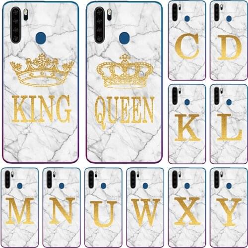 Phone Case for Blackview A80 A60 Pro BV9600 Pro BV9600E White Marble Golden English Letter Fashion Name Back Cover Shell Fundas