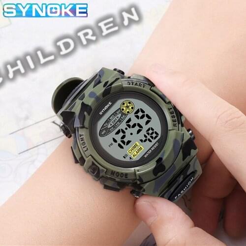 SYNOKE Childrens Watches Girl Boy Outdoor Sport Watch For Kids Waterproof Shock LED Alarm Multifunction Digital Watches Childre
