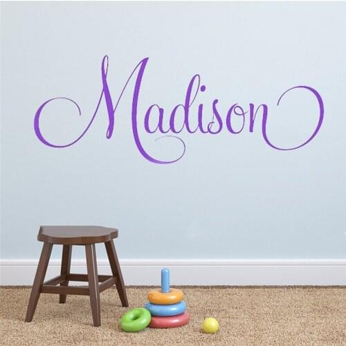 Childrens wall stickers for kids rooms Girls Name bedroom decor Personalized Name Vinyl room decoration Nursery Wall Decal HY69