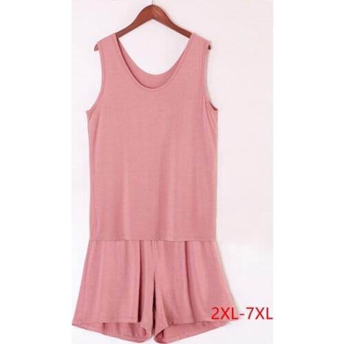 2XL-7XL Sexy Sleeveless Summer Pajamas Set Vest Top + Half Length Pant Two Piece Suit Lounge Wear Plus Size Pyjamas Women