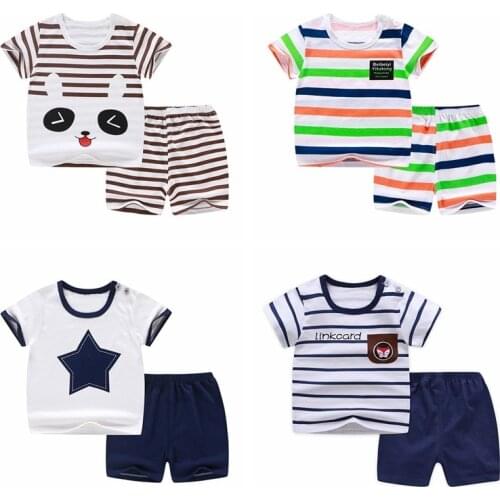 Summer New Childrens Wear Kids Clothes Set Cotton Casual Baby Girls T-shirt + Shorts 2pcs Toddler Baby Boy Clothing Sets