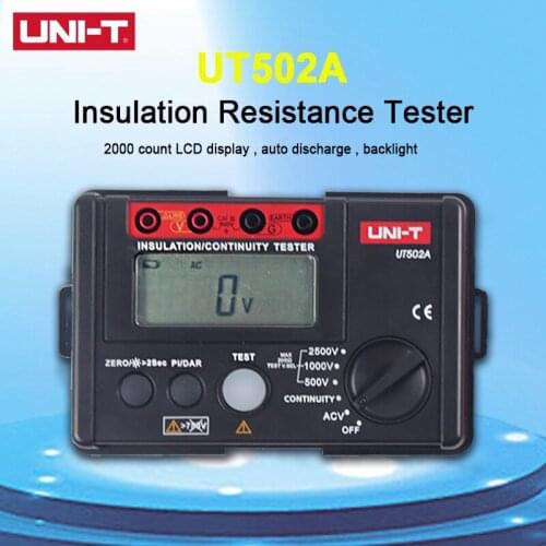 Megger meter UNI-T UT502A Digital Insulation Resistance Tester Megohmmeter AC Voltmeter LCD Backlight High voltage indication